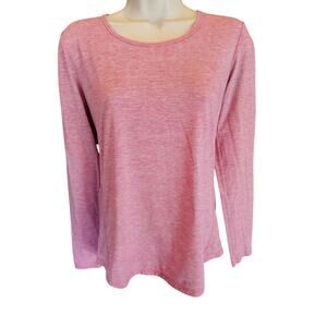 Lucy sz S performance lightweight pink heathered long sleeve active yoga top